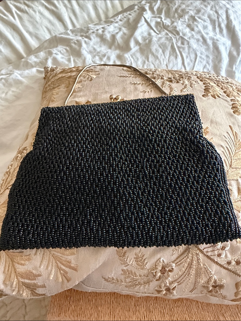 Elegant vintage Black Beaded evening bag - Picture 4 of 16